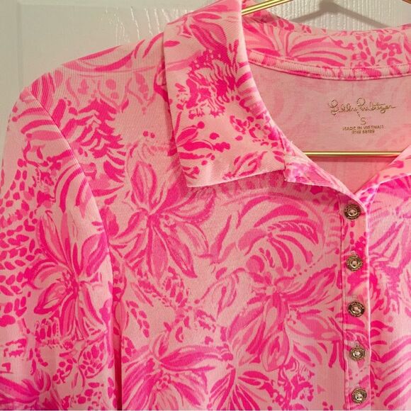 Lilly Pulitzer Pink Botanical Button Down Shirt - Picture 4 of 5